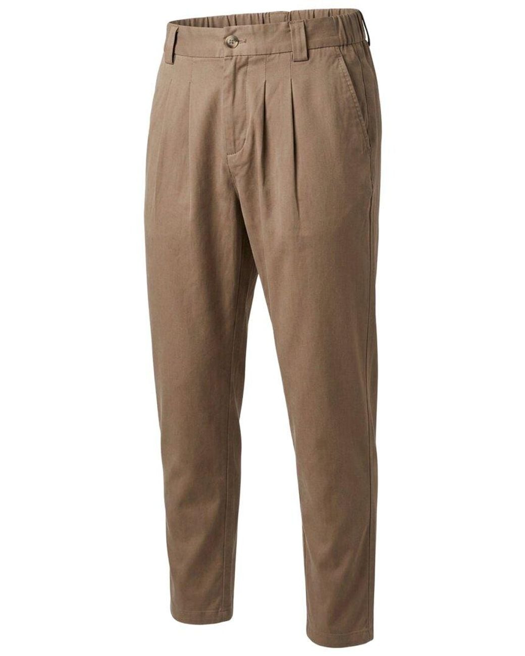 Ron Tomson Natural Pleated Trouser for men