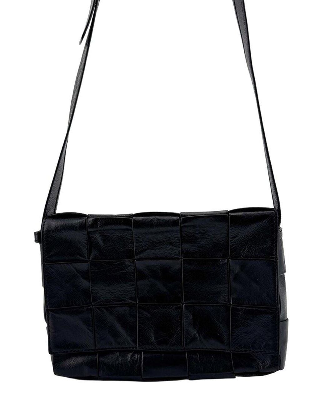 Bottega Veneta Black Calfskin Cassette Shoulder Bag (Authentic Pre-Loved)