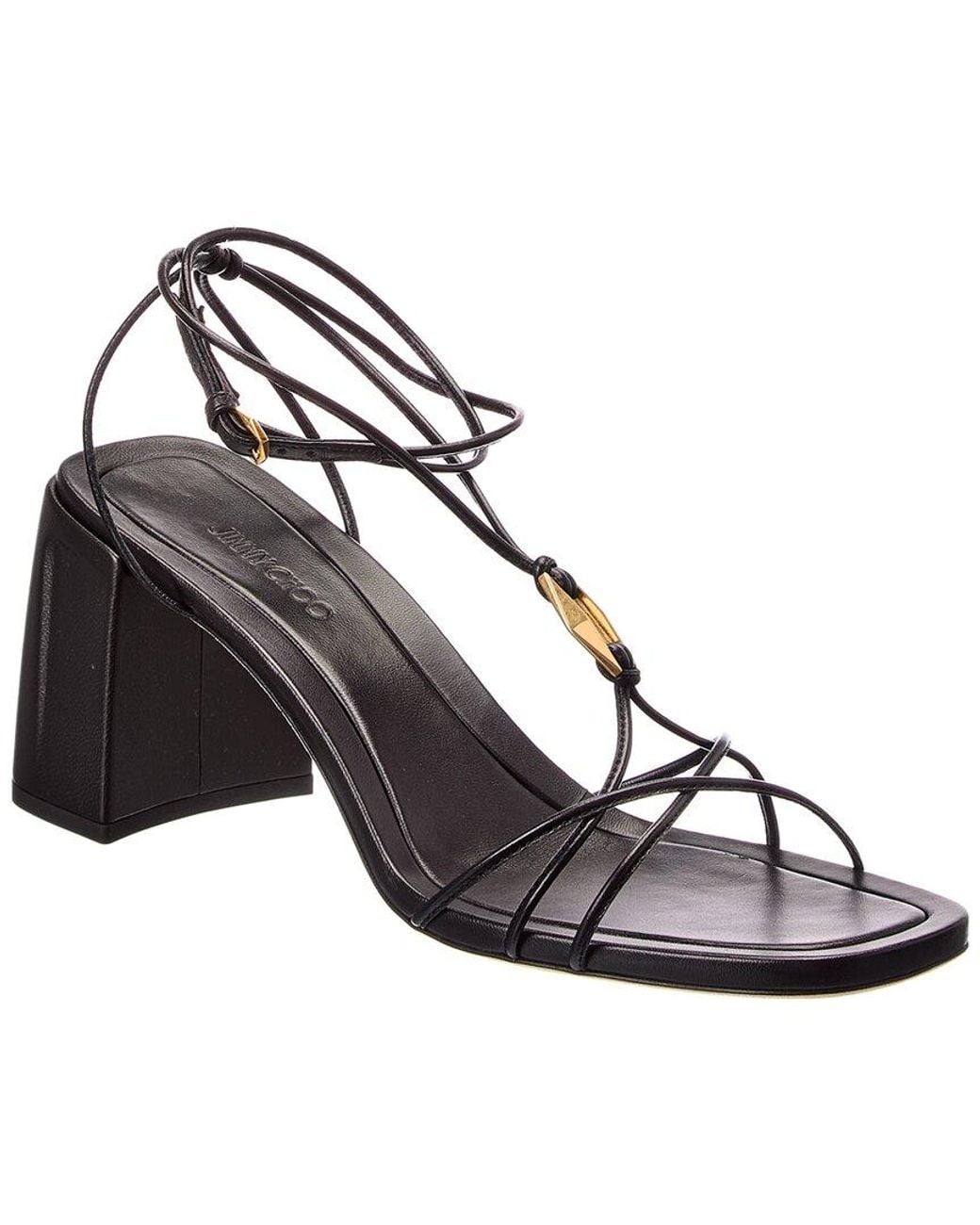 Jimmy Choo Metallic Onyxia 70 Leather Sandal