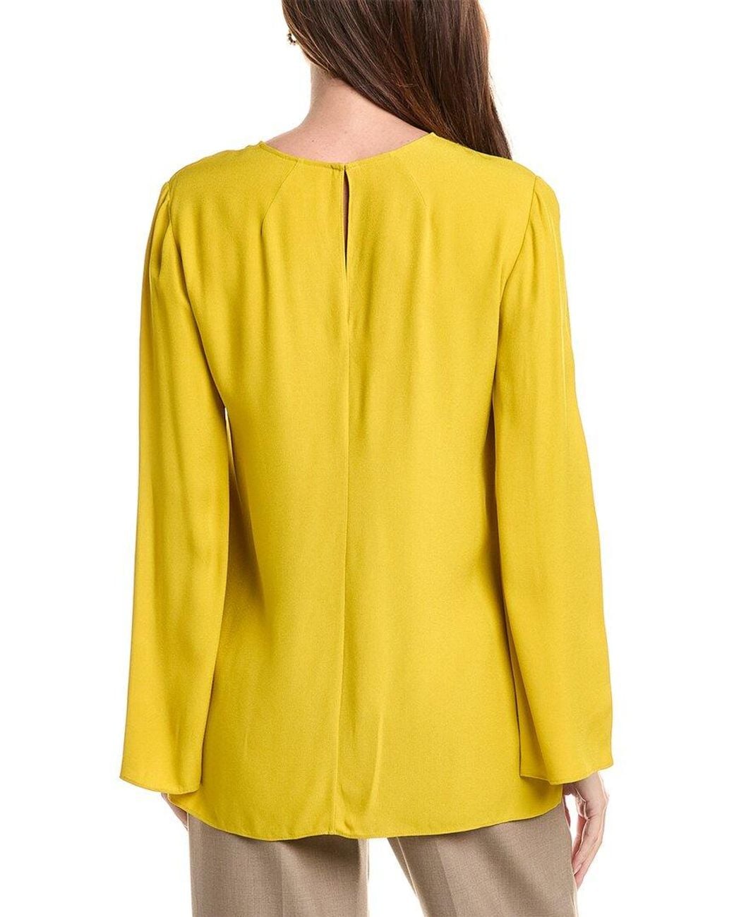 Adam Lippes Yellow Bell Sleeve Crewneck