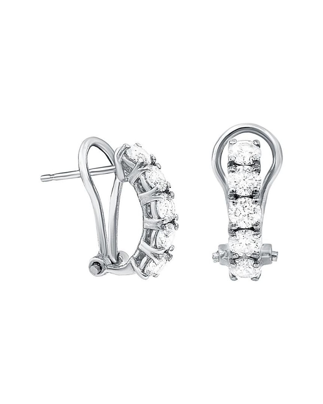Diana M Metallic Fine Jewelry 18k 1.30 Ct. Tw. Diamond Hoops