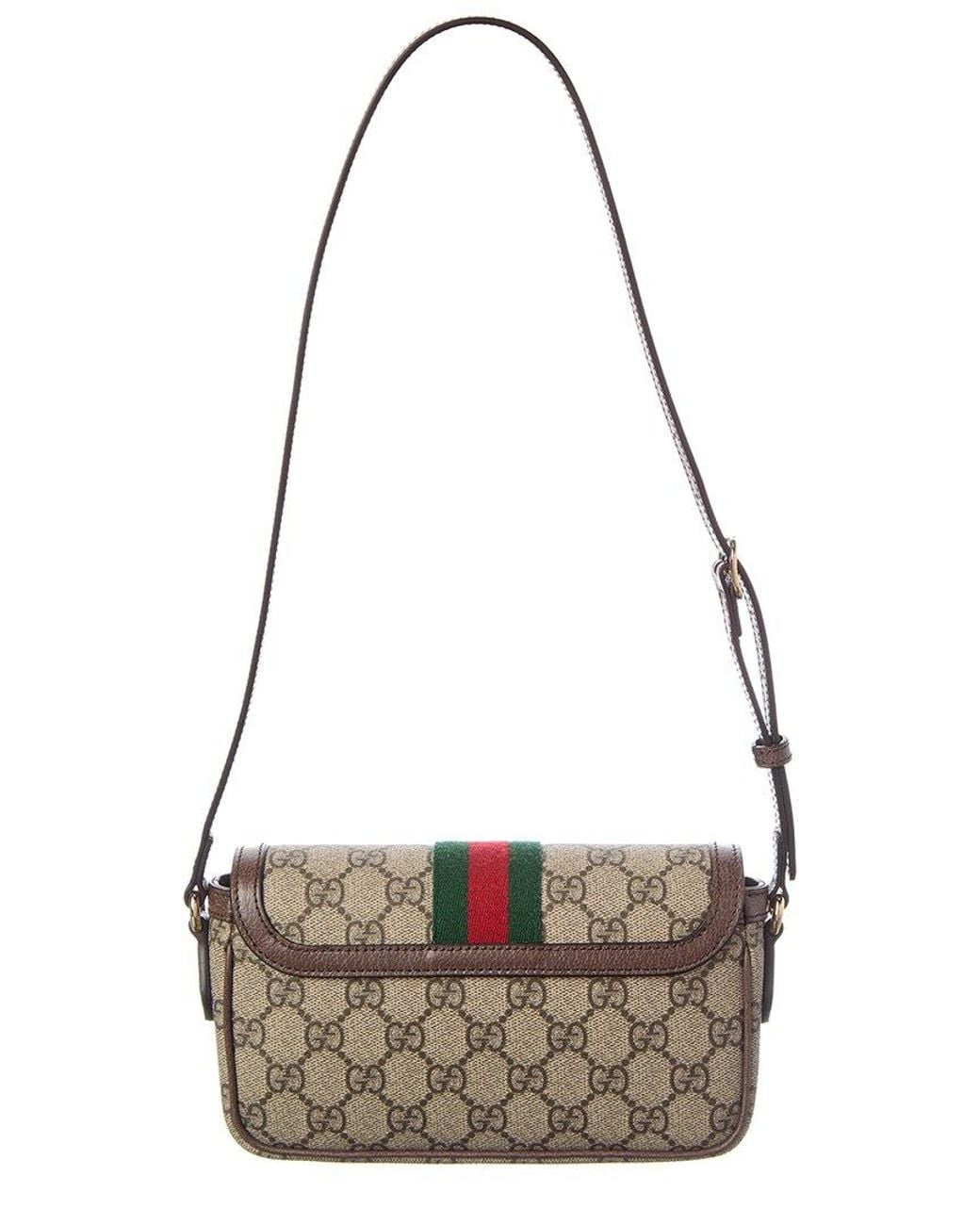 Gucci Metallic Ophidia Mini Gg Supreme Canvas & Leather Shoulder Bag
