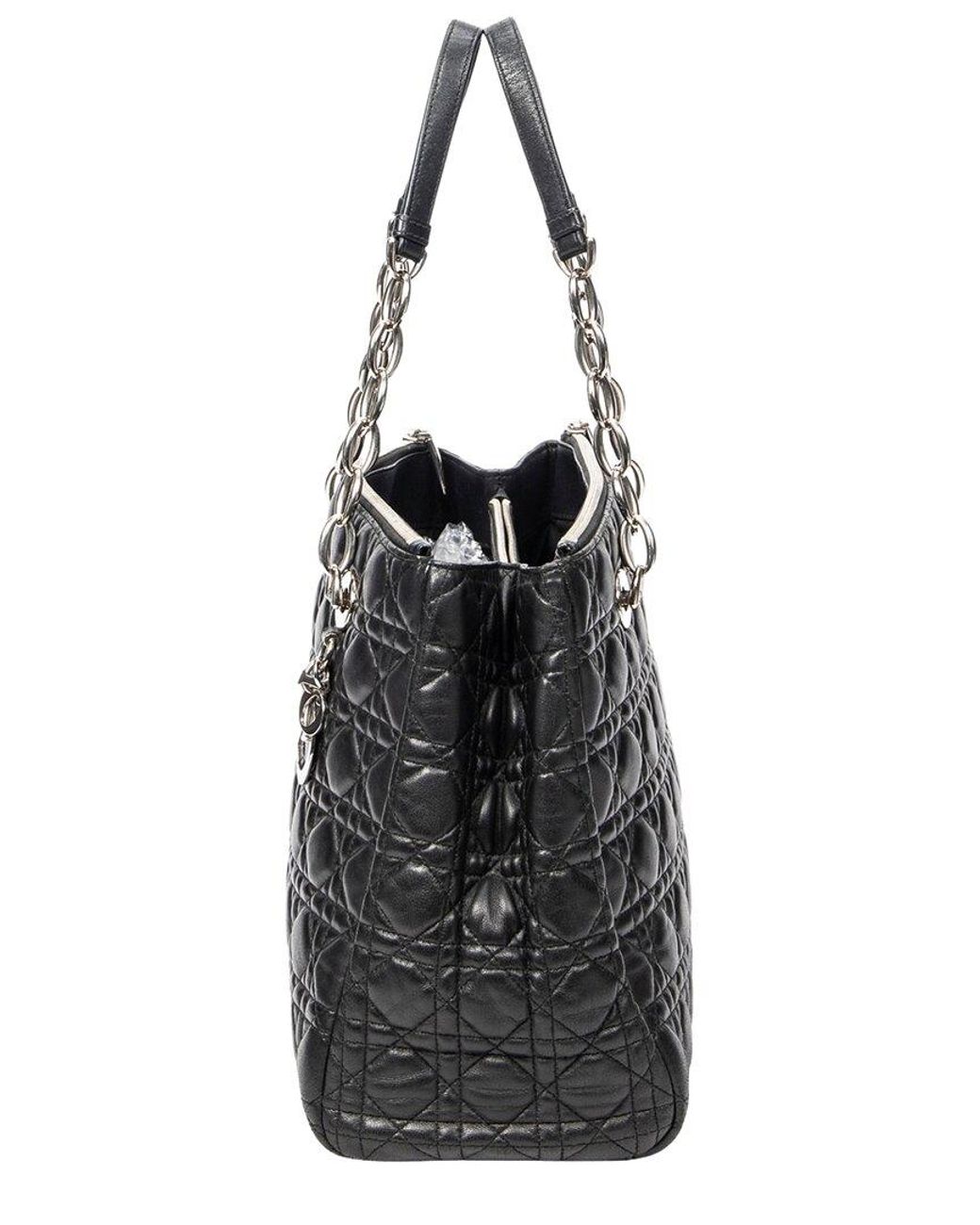 Dior Black Cannage Lambskin Leather Soft Shopping Tote (authentic Pre-loved)
