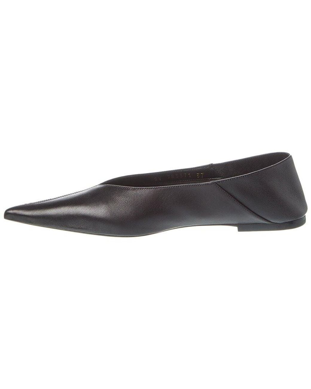 Saint Laurent Brown Carolyn Leather Flat