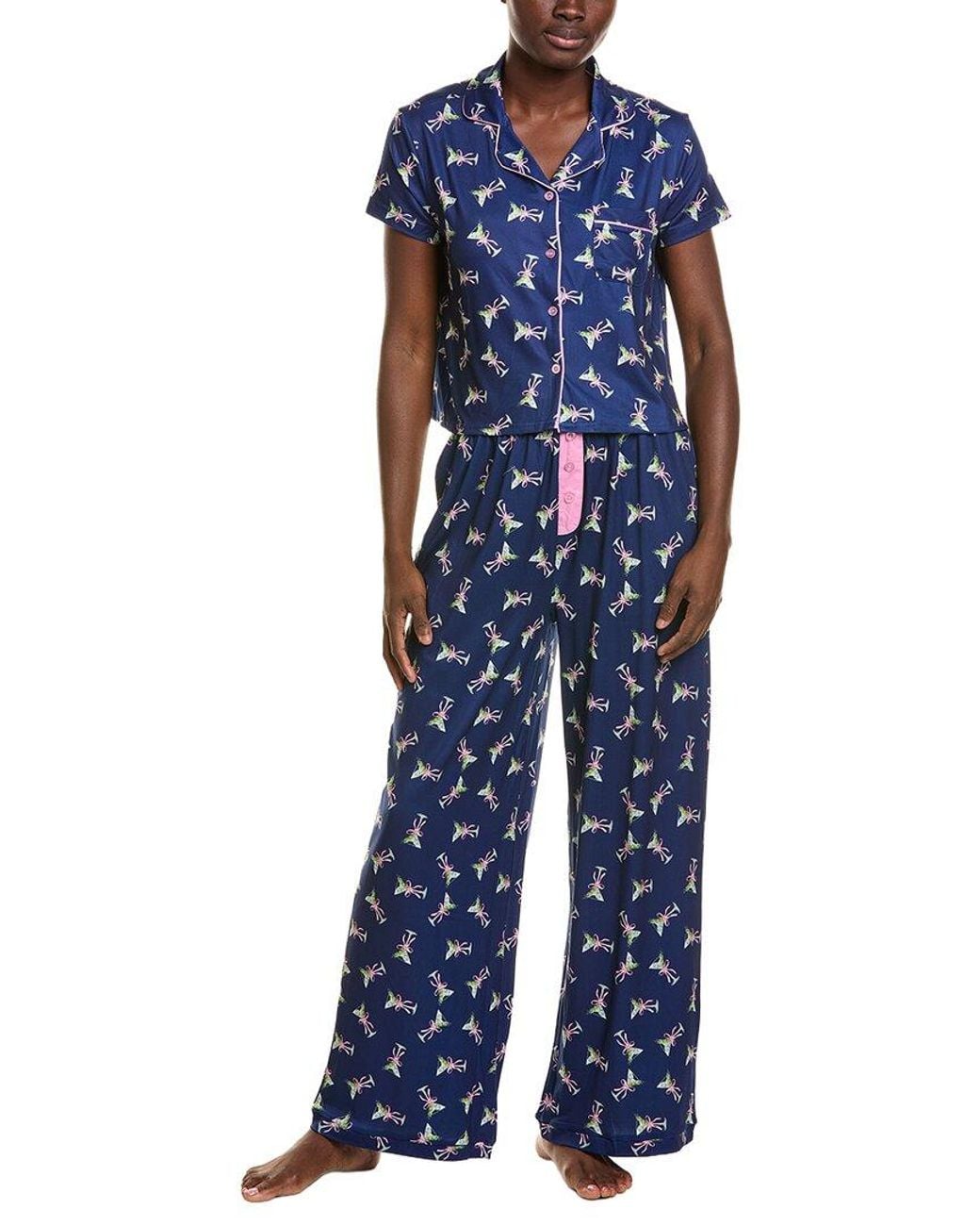 Haute Dreamz Blue 2pc Pajama Pant Set