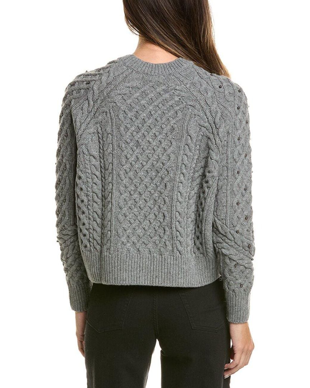 Rag & Bone Gray Liz Beaded Wool Sweater
