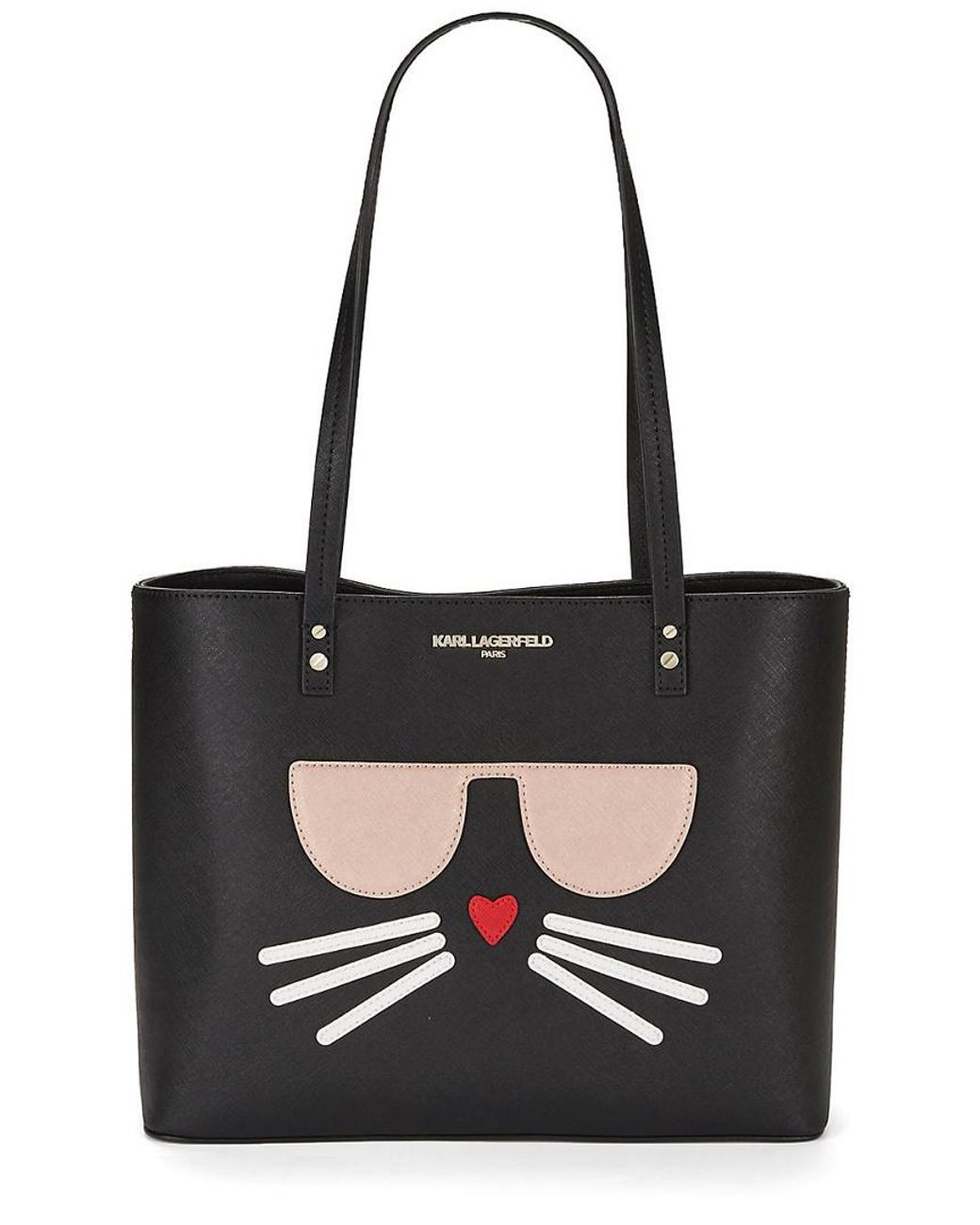 KARL LAGERFELD PARIS MAYBELLE Crossbody Bag BLACK HEART CAT PARIS KL Logo  NEW | eBay