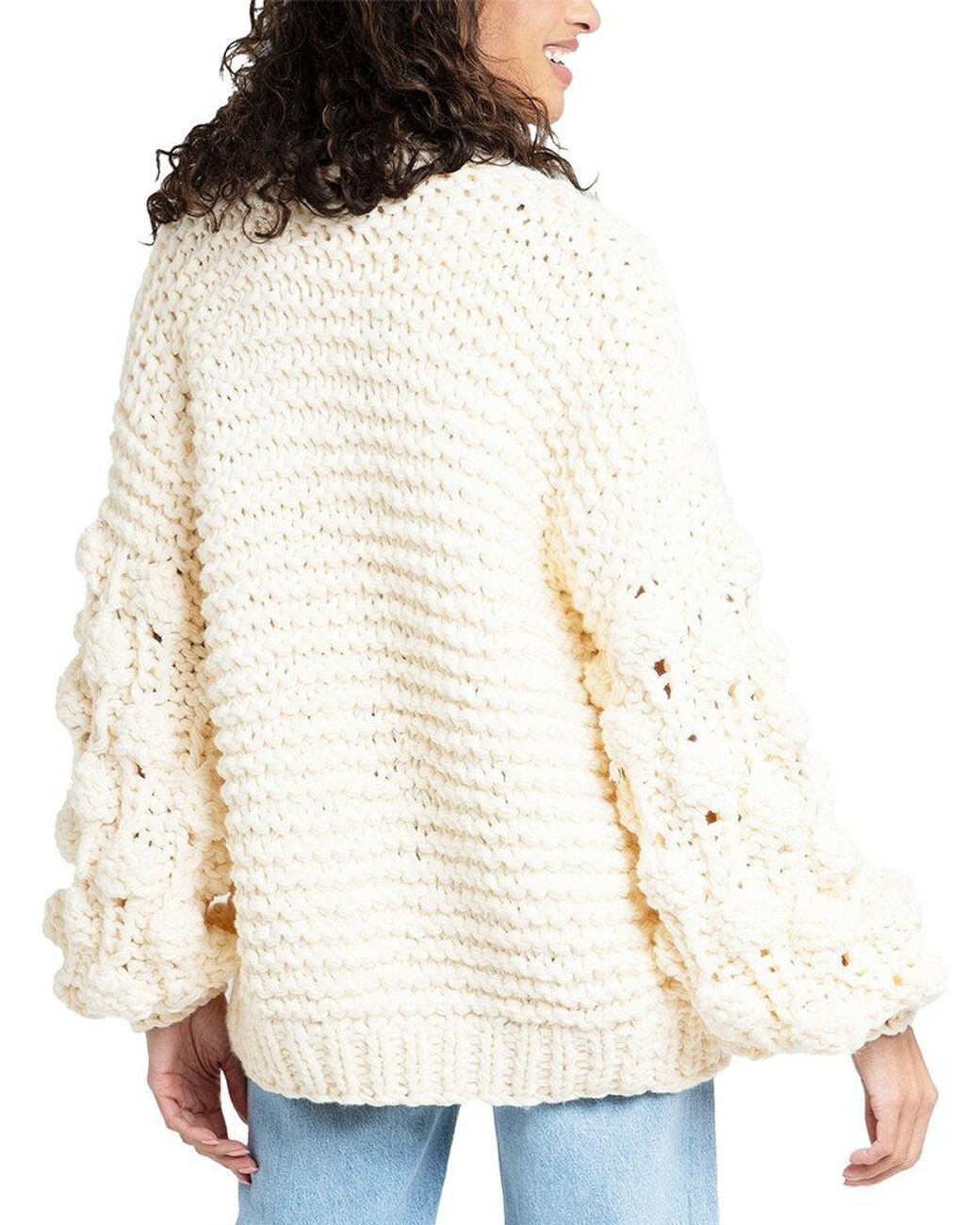 In Things Blue Bauble Sleeve Knit Cardigan