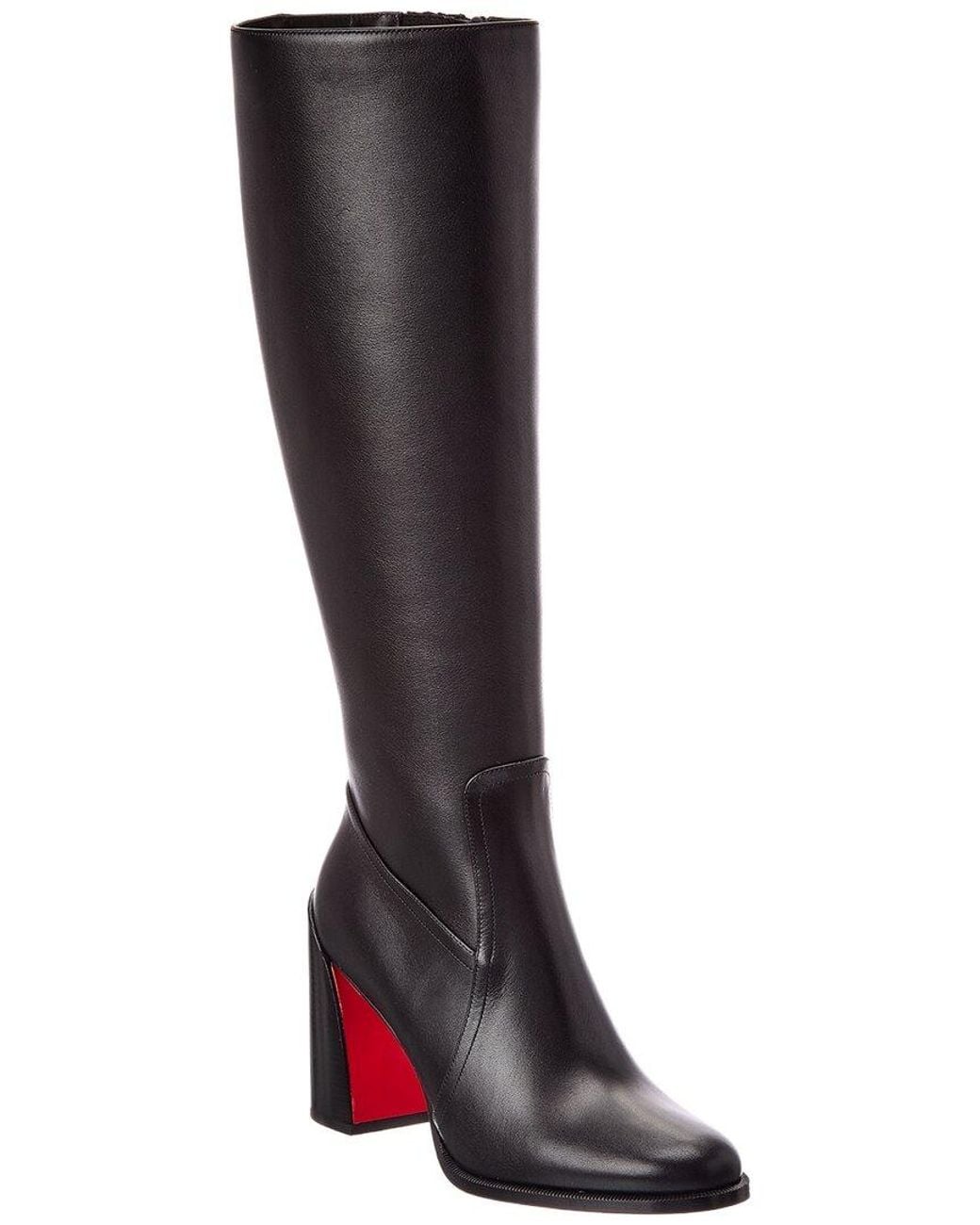Christian Louboutin Black Iranina 85 Leather Knee-High Boot