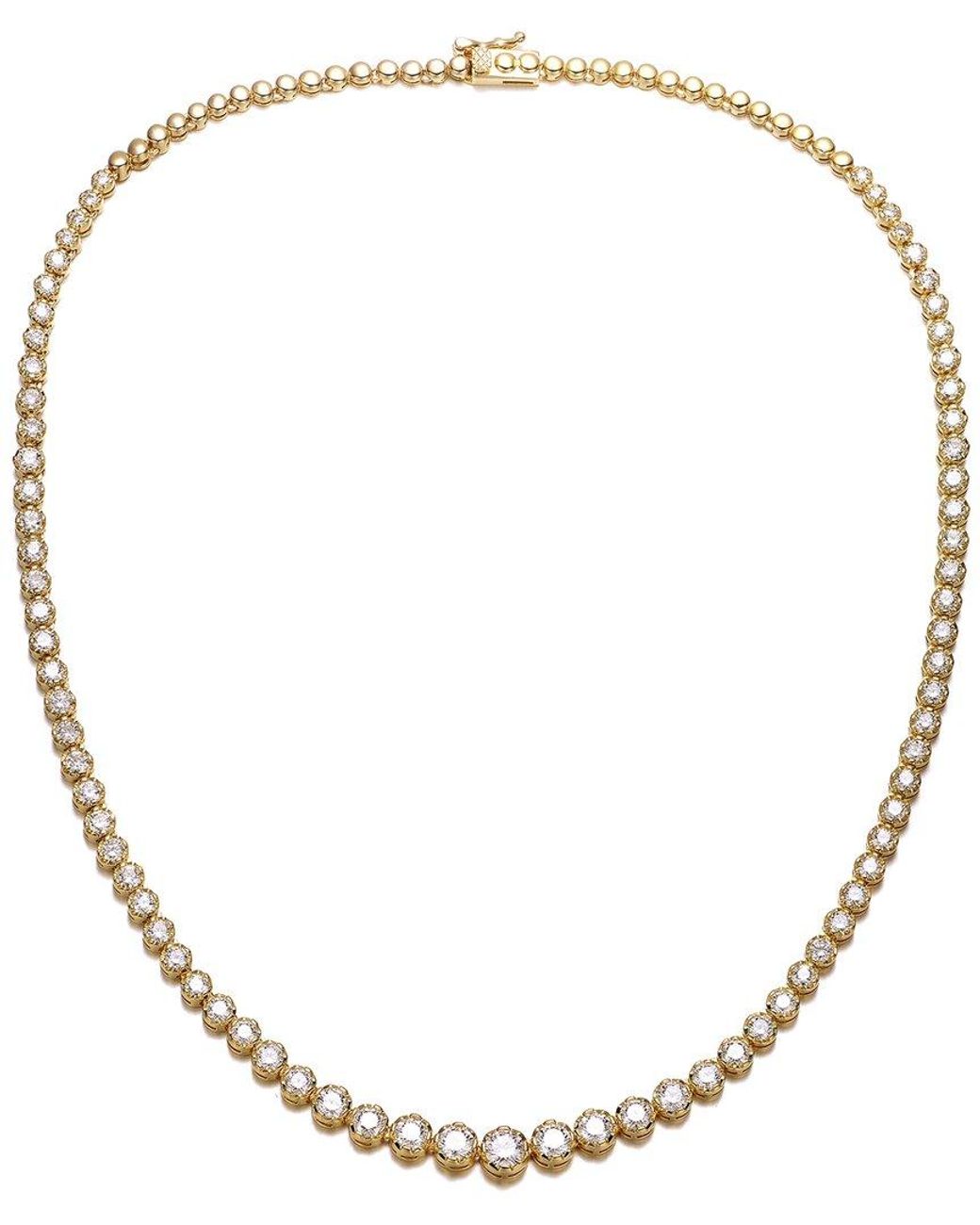 Genevive Jewelry Metallic Cz Tennis Necklace