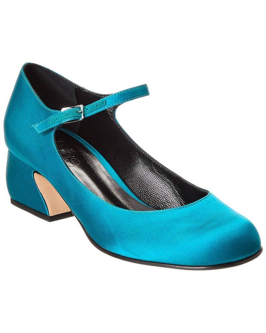Sergio Rossi Blue Satin Pump