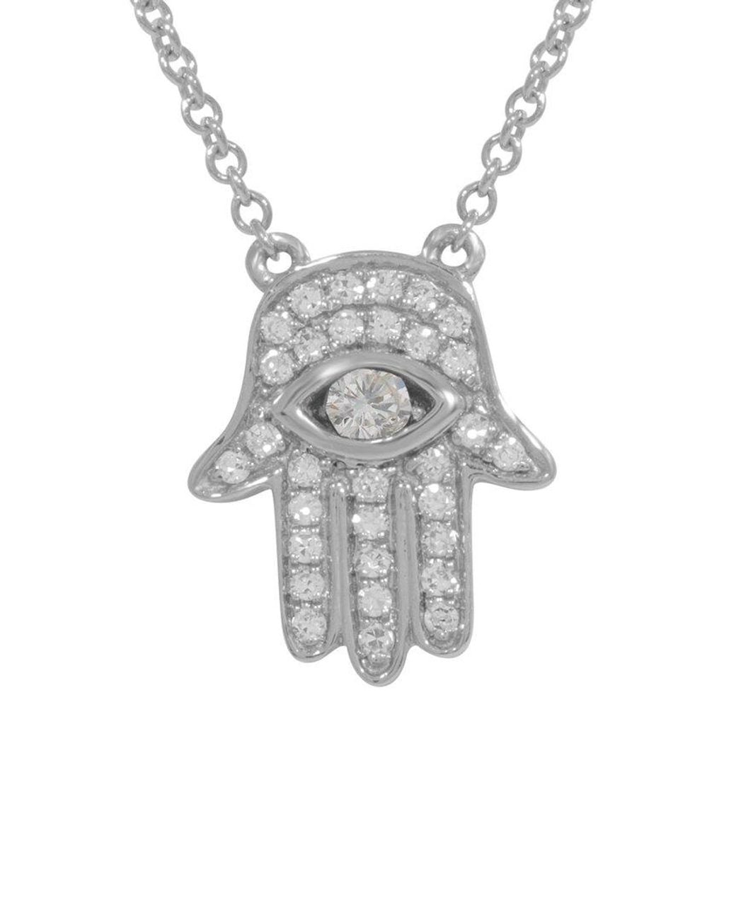 Diana M Multicolor Fine Jewelry 14k 0.16 Ct. Tw. Diamond & Sapphire Necklace