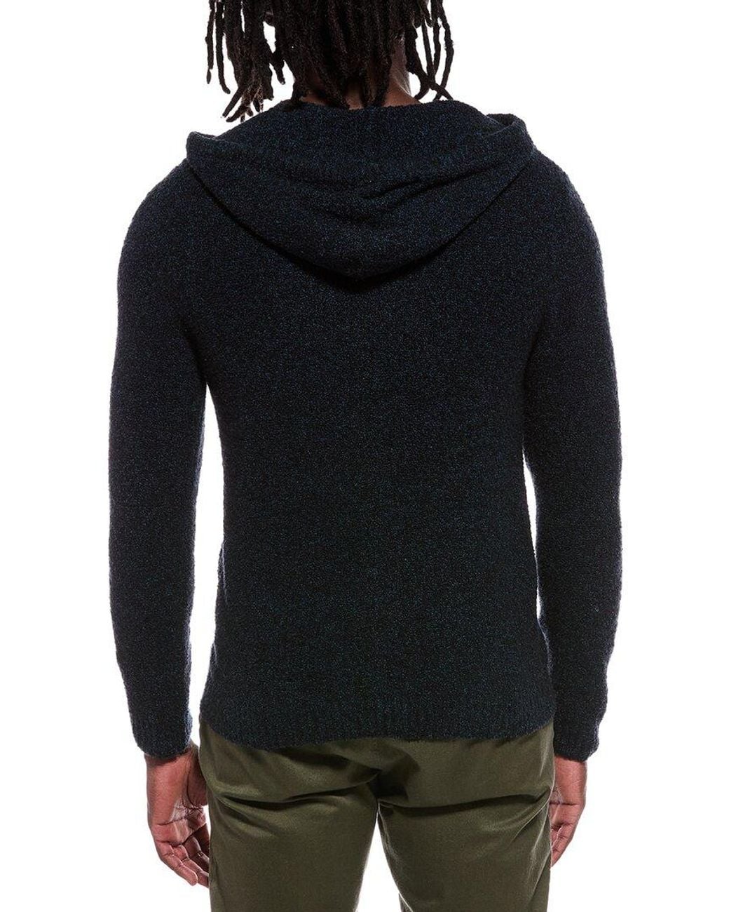 Autumn Cashmere Black Boucle Hoodie for men