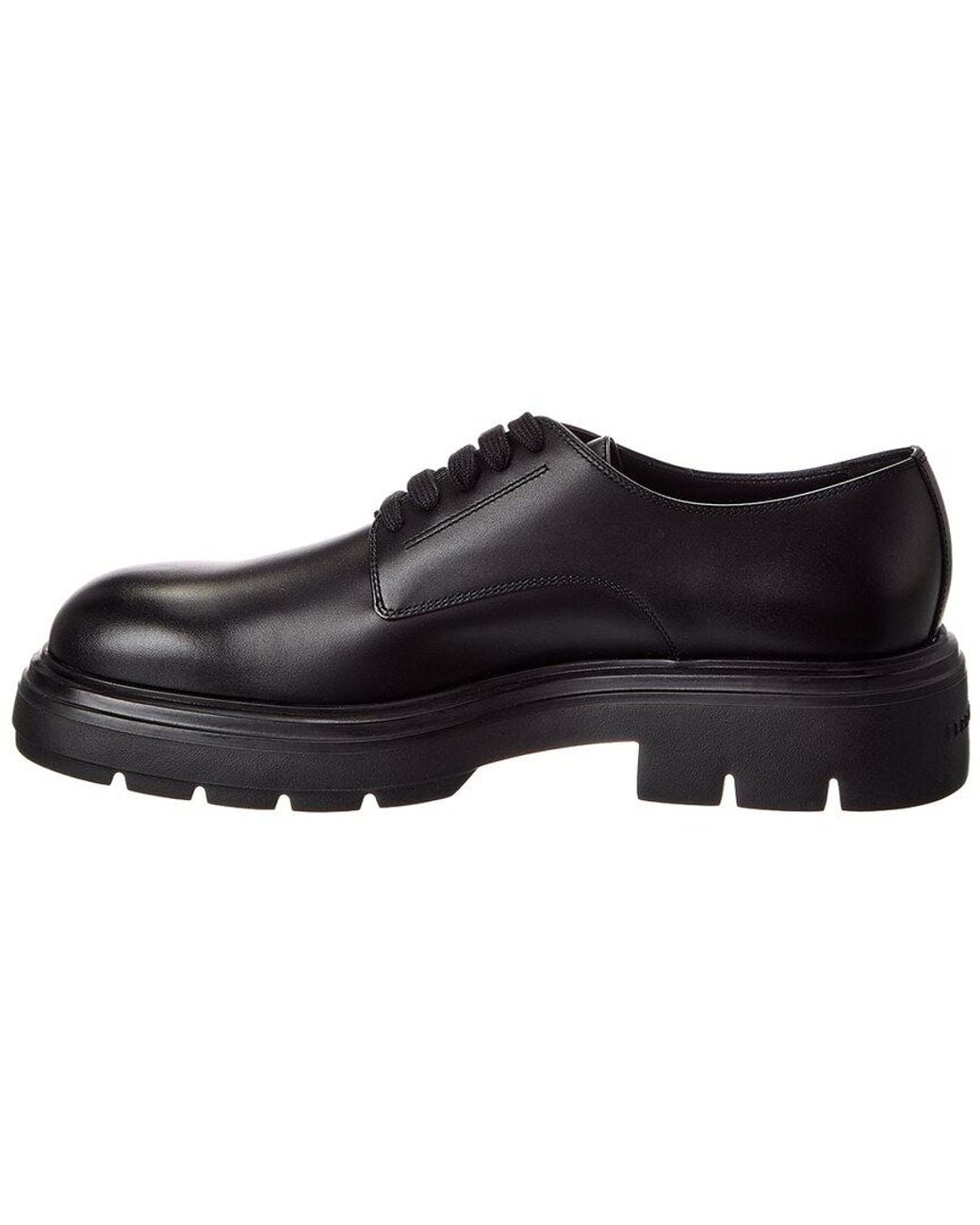 Ferragamo Black Devis Leather Derby for men