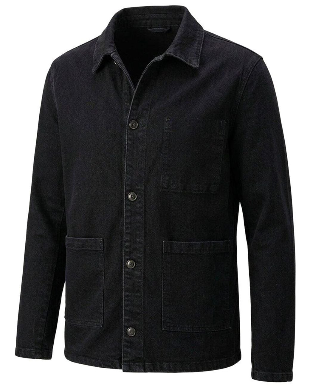 Ron Tomson Black Denim Chore Jacket for men