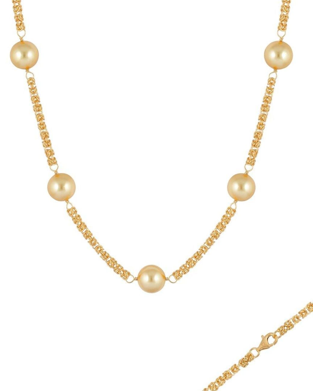 Splendid Natural 12Mm Pearl Plated Necklace