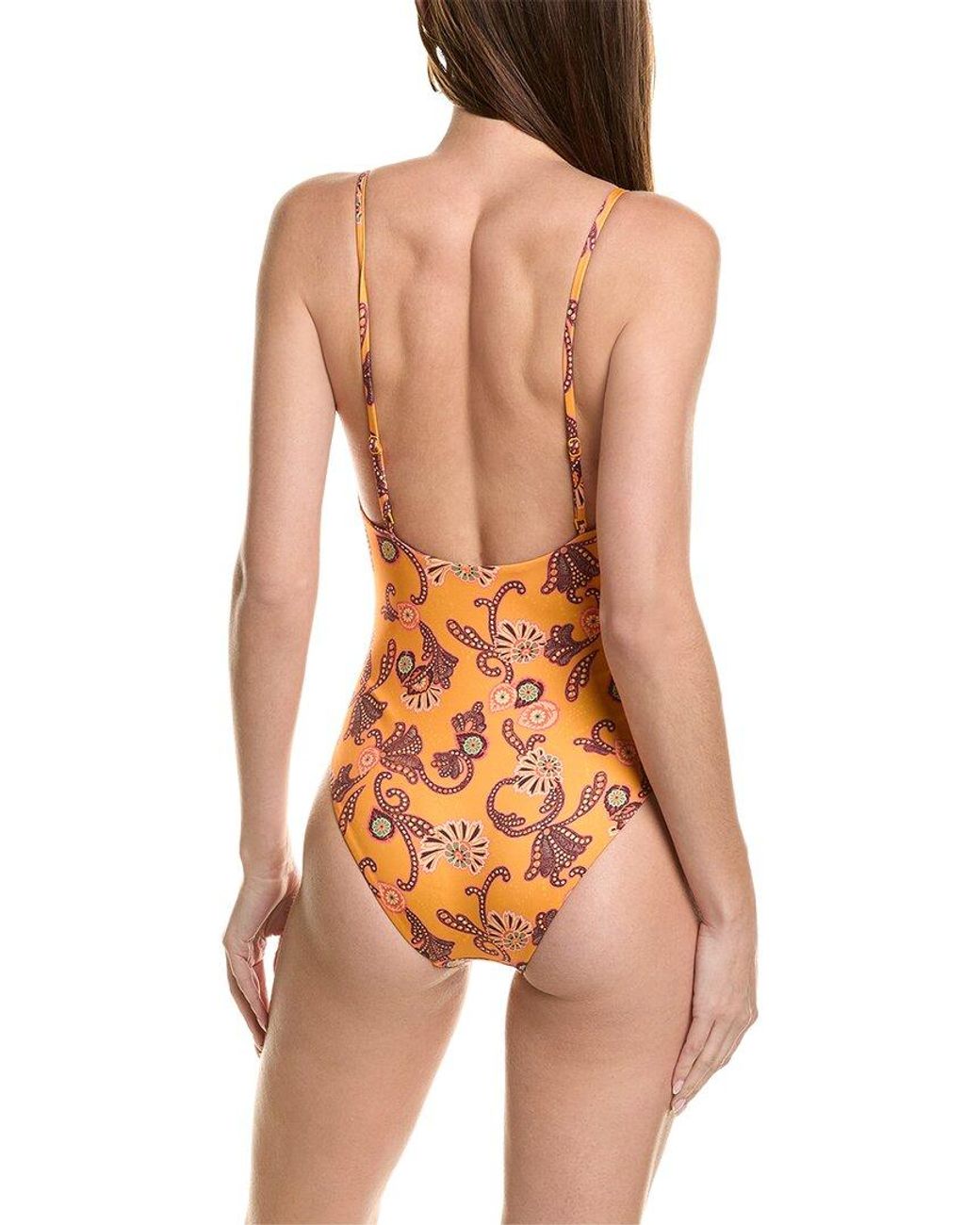 A.L.C. Orange Cleo Scoop Swimsuit