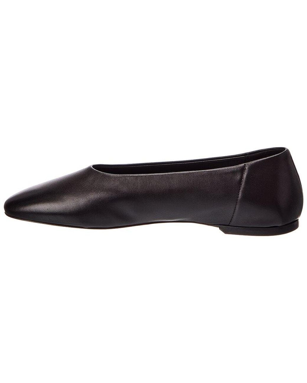 Totême  Black Leather Ballerina Flat