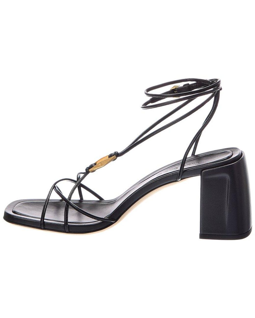 Jimmy Choo Metallic Onyxia 70 Leather Sandal