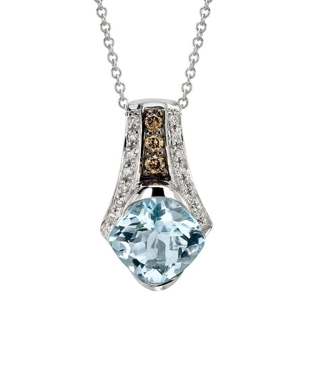 Le Vian ? 14k 1.59 Ct. Tw. Diamond & Aquamarine Necklace in Blue Lyst