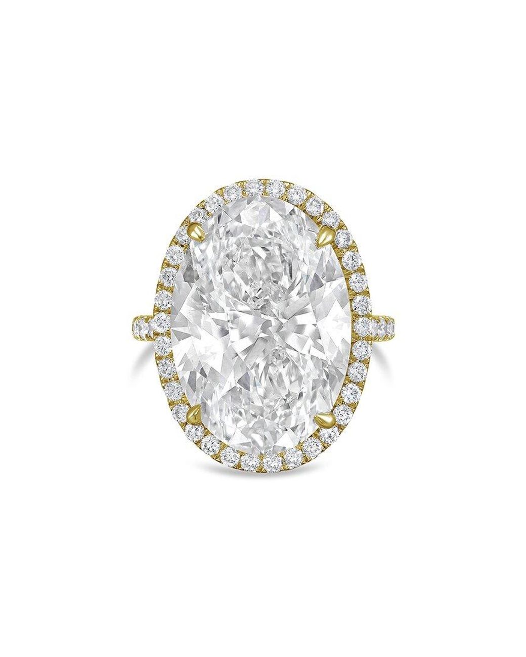 Diana M White Diana M. 18K 16.00 Ct. Tw. Lab-Grown Diamond Halo Ring