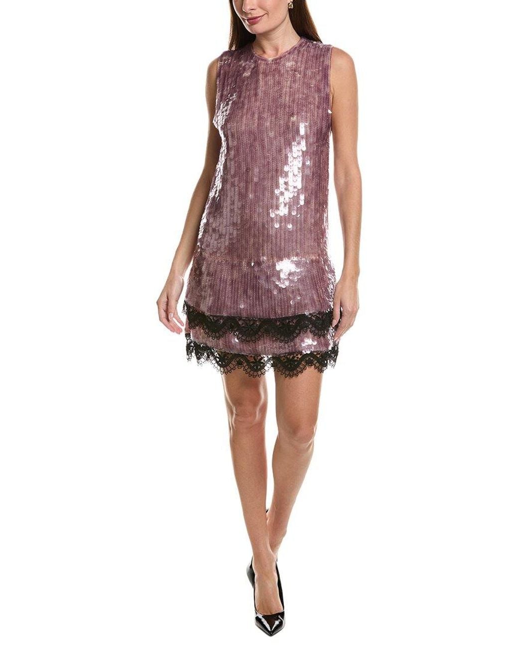 Tom Ford Purple Sequin Silk Shift Dress