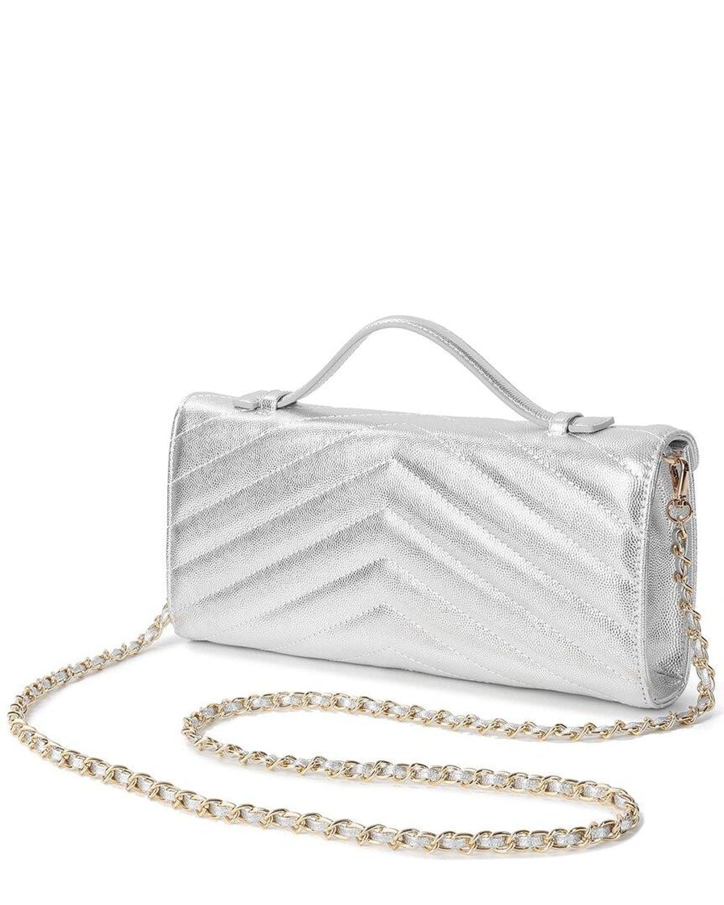 Tiffany & Fred Paris White Quilted Leather Shoulder Bag