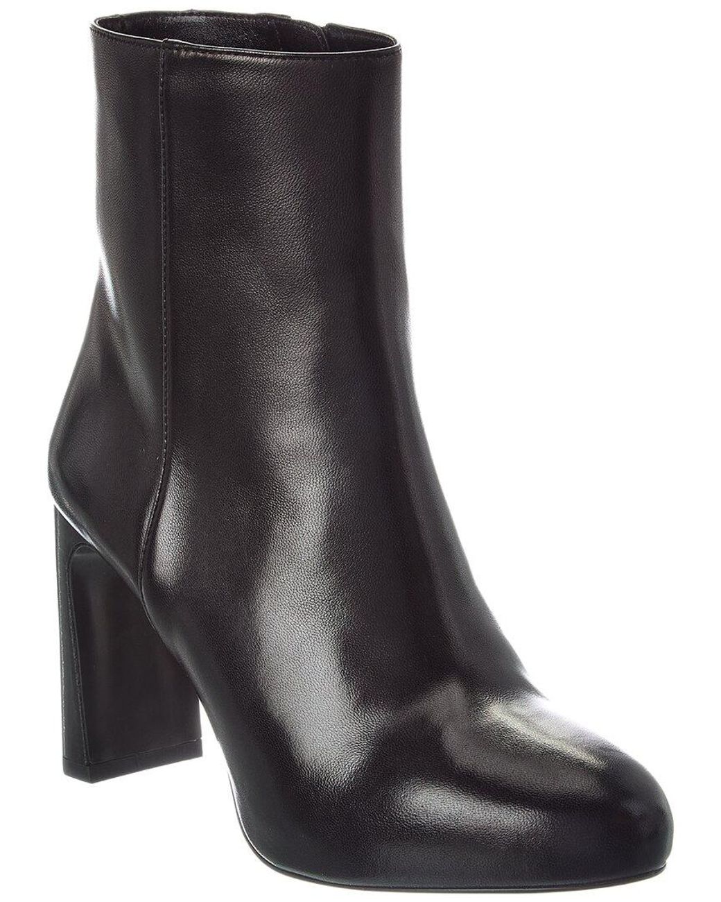 Stuart Weitzman Black Babette Platform Zip Leather Bootie