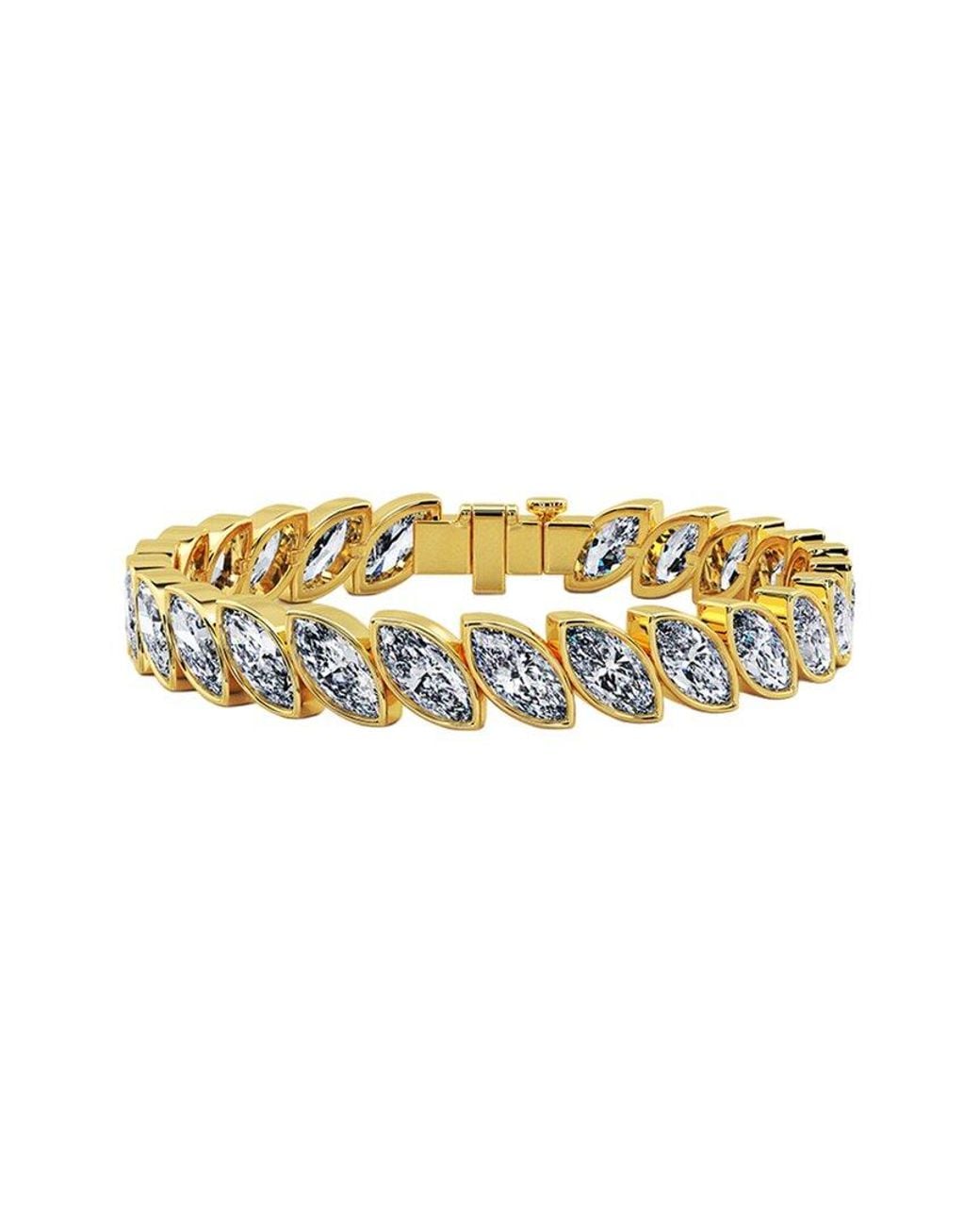 Lab Grown Diamonds Metallic 14K 25.50 Ct. Tw. Lab-Grown Diamond Tennis Bracelet