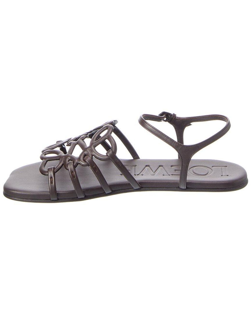 Loewe Metallic Petal Anagram Leather Sandal