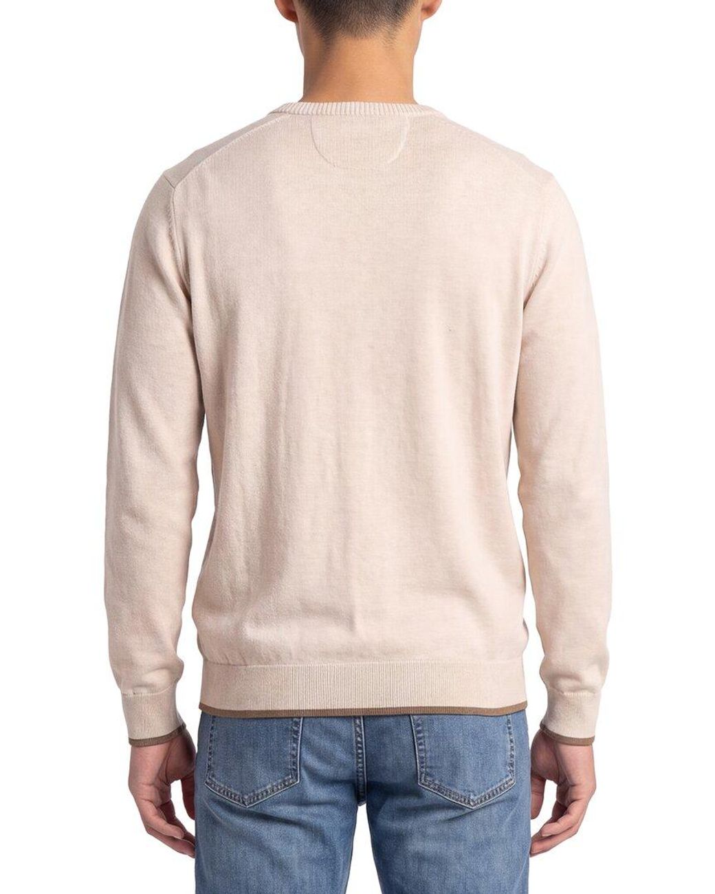 Raffi Blue Leaf Pattern Crewneck Sweater for men