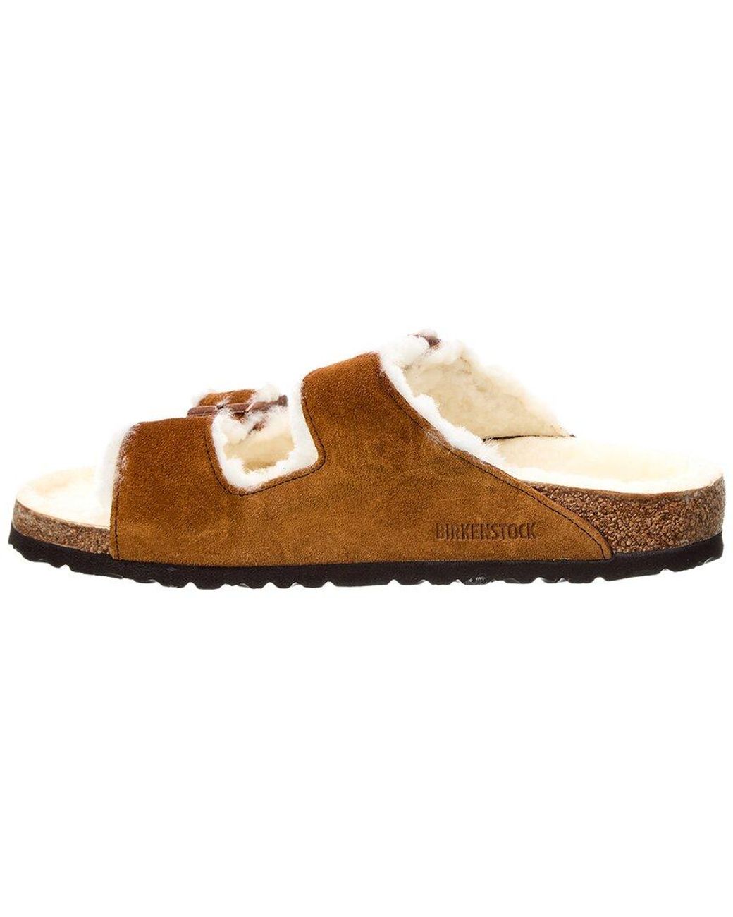 Birkenstock Metallic Arizona Shearling Narrow Sandal