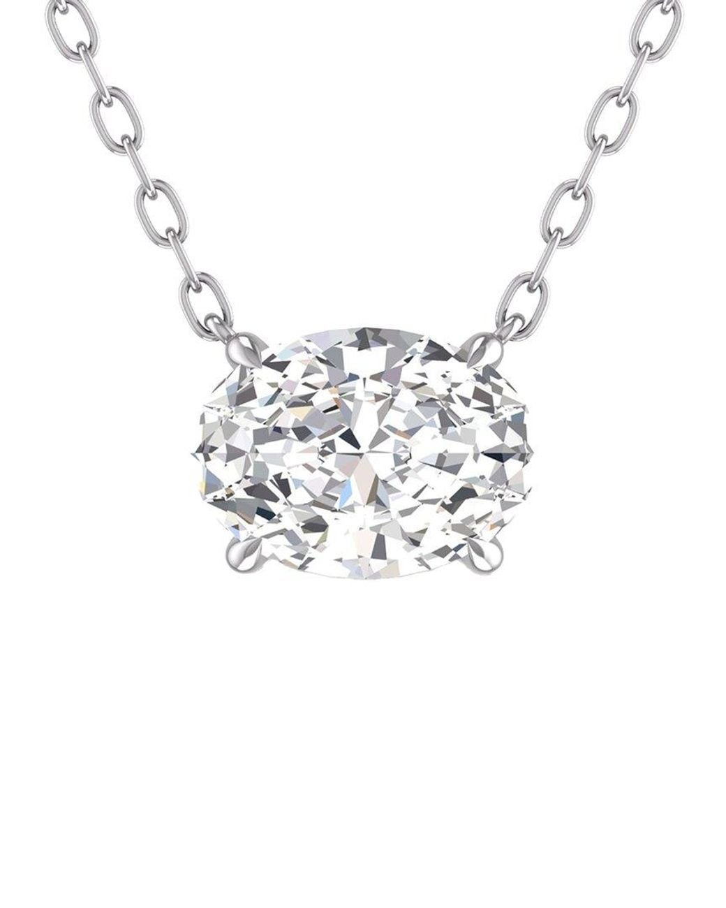 Lab Grown Diamonds White 14k 1.00 Ct. Tw. Lab Grown Diamond Necklace