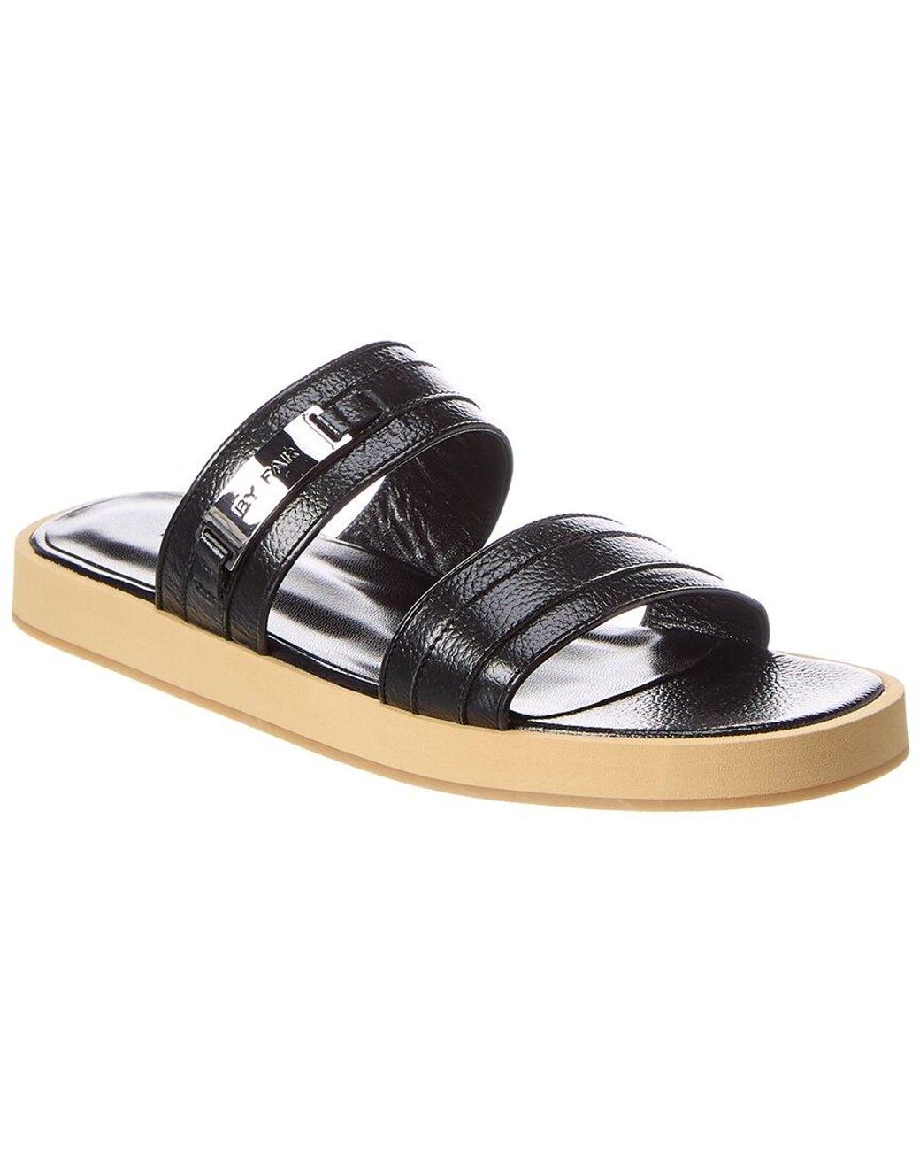 By Far Black Easy Leather Sandal