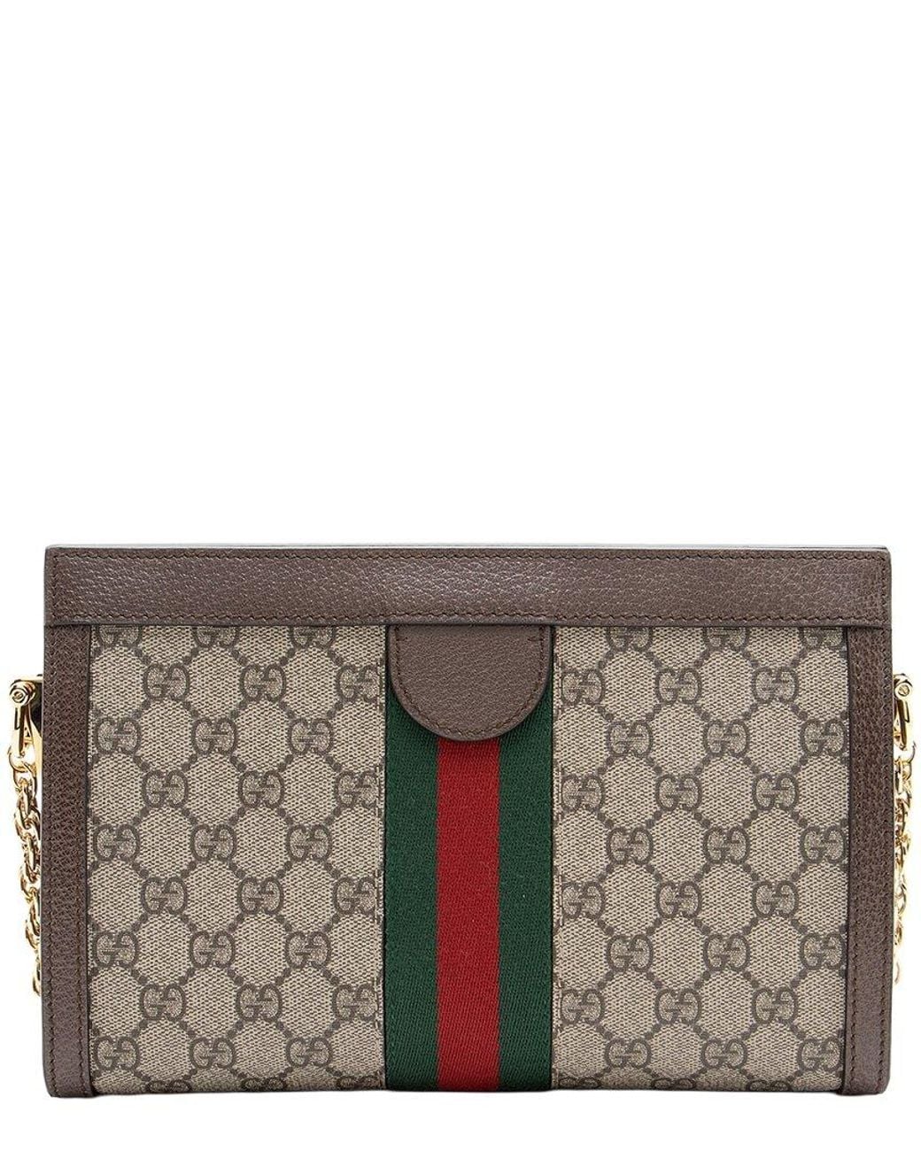 Gucci Gray Gg Supreme Canvas Ophidia Medium Chain Shoulder Bag (Authentic Pre-Loved)