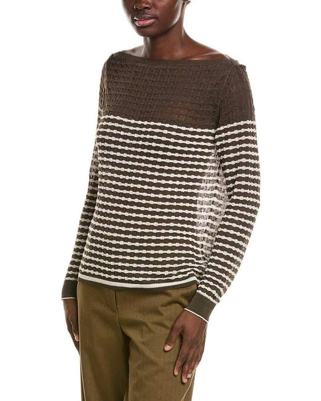 Proenza Schouler White Britta Linen-Blend Sweater