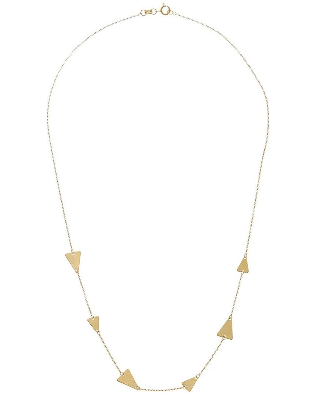 Italian Gold Natural 10K Polished Triangle Station Necklace