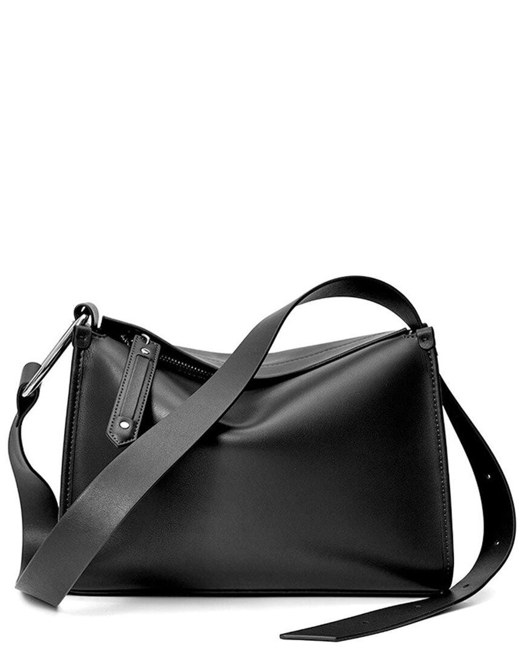 Adele Berto Black Leather Shoulder Bag