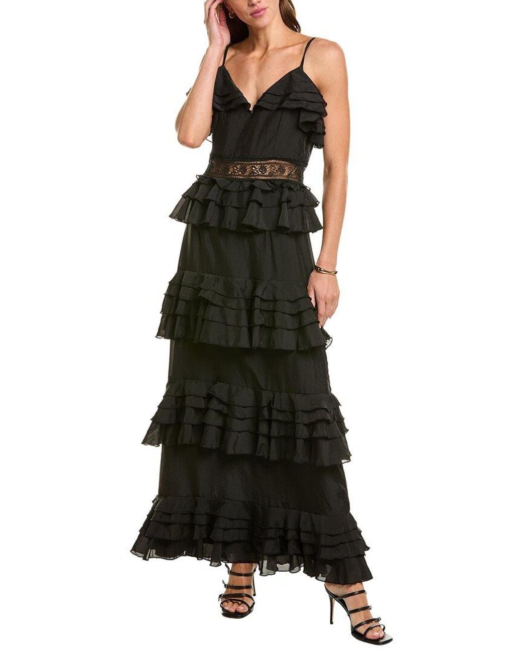 Elliatt Black Lucinda Tiered Gown