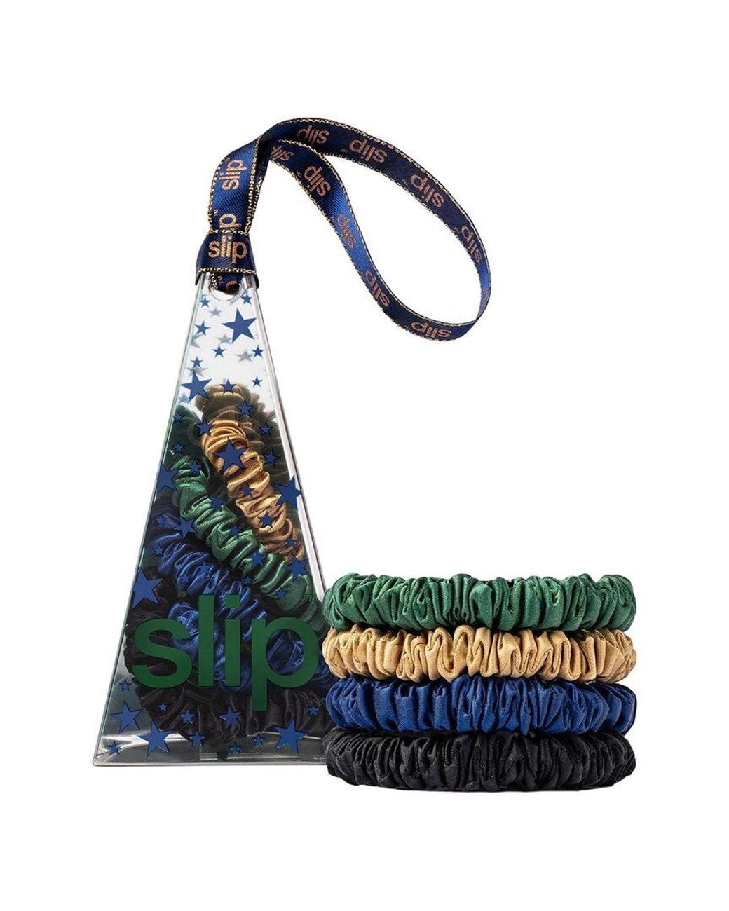Slip Blue Pure Silk Skinny Scrunchie Ornament