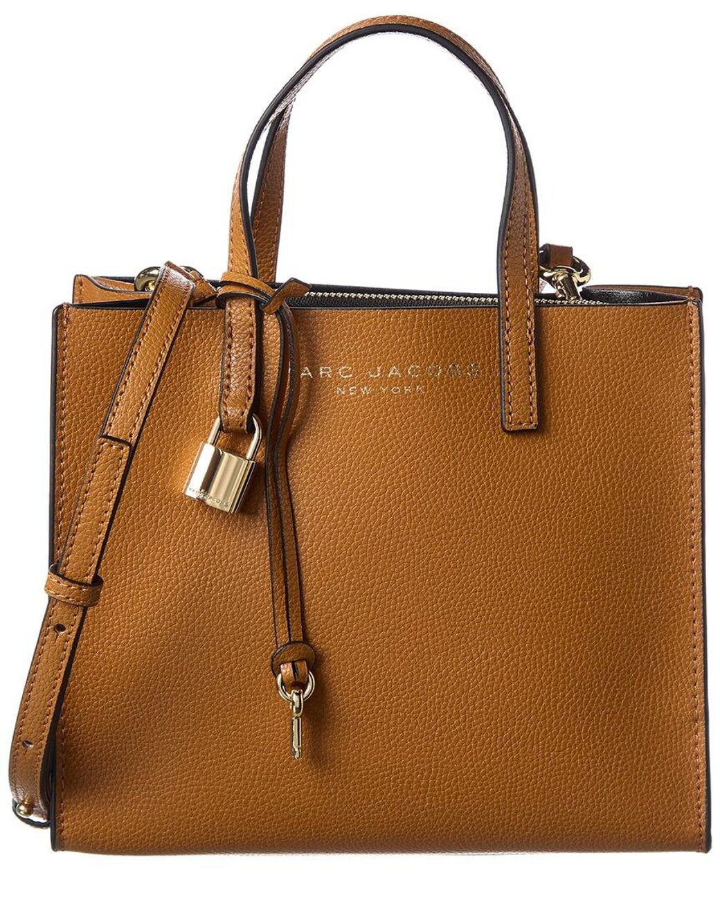 Marc Jacobs Grind Mini Leather Tote in Brown | Lyst