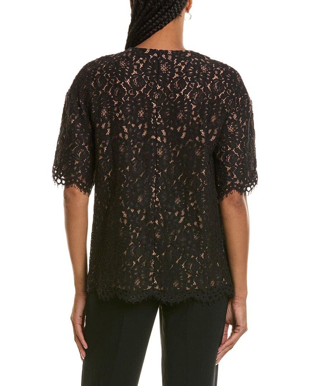 Michael Kors Black Lace Crewneck T-shirt