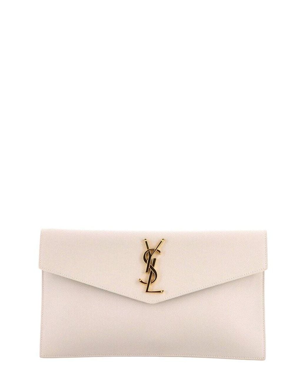 Saint Laurent Natural Sheep Leather Uptown Pouch (Authentic Pre-Loved)