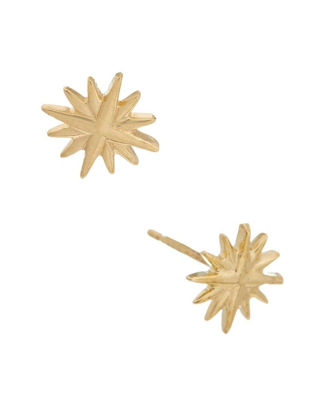 Italian Gold Metallic 10K North Star Stud Earrings
