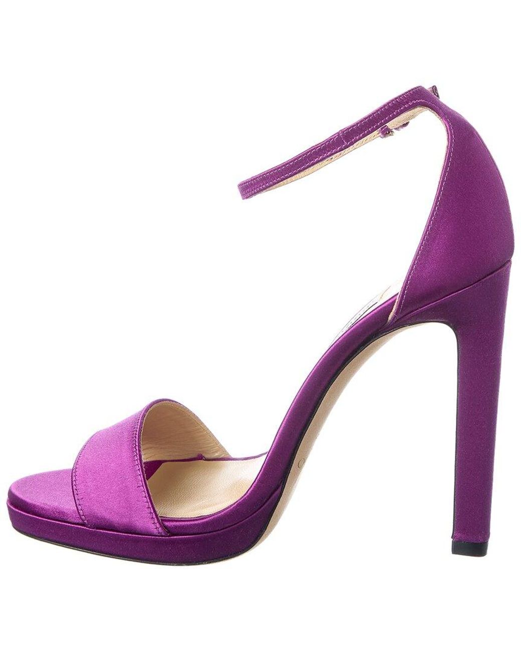 Jimmy Choo Purple Misty 120 Satin Sandal