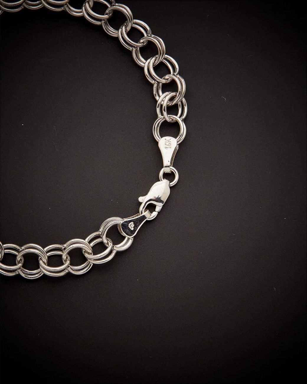 Italian Gold Black 14k Double Link Bracelet