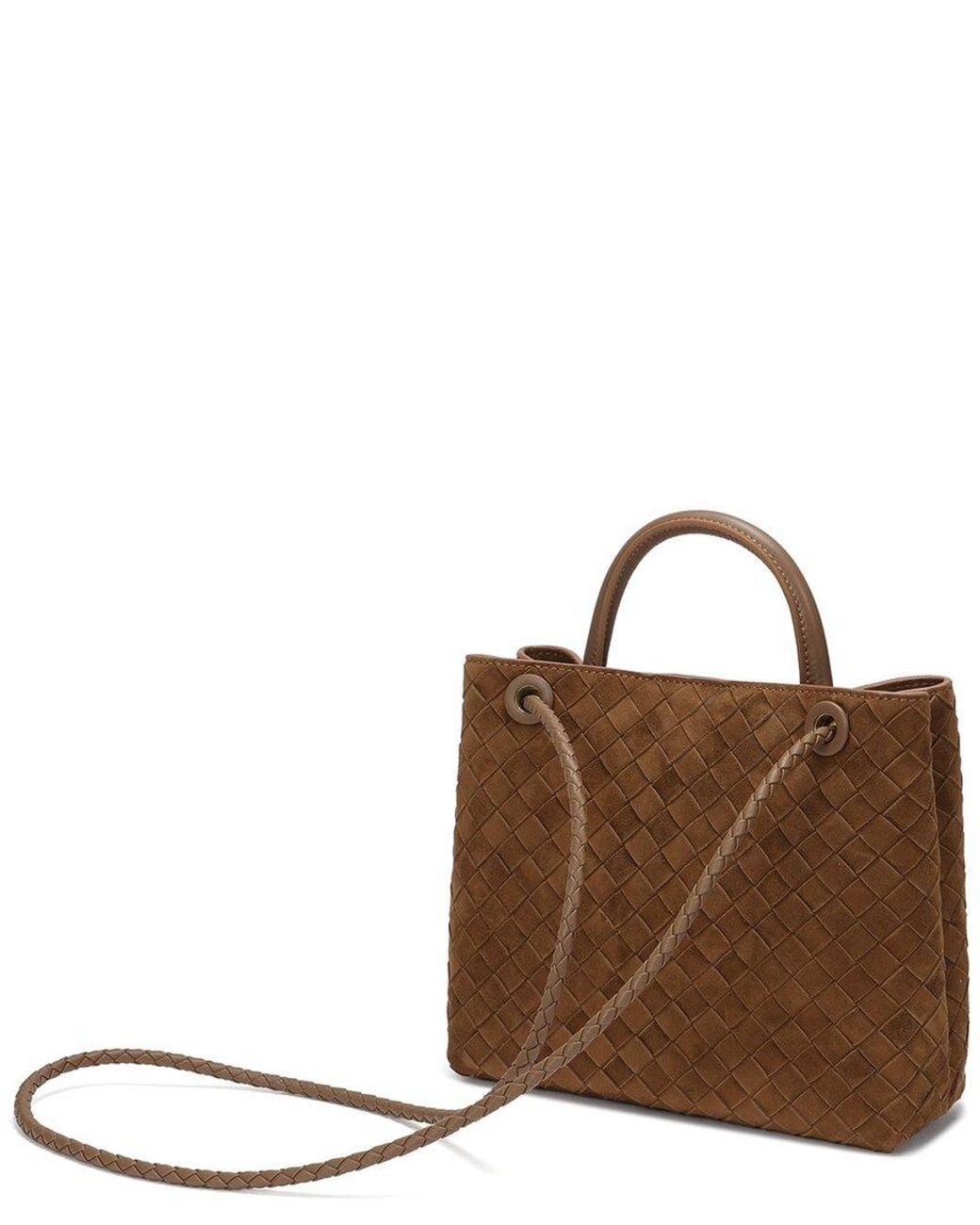 Tiffany & Fred Paris Brown Hand-Woven Suede Bag