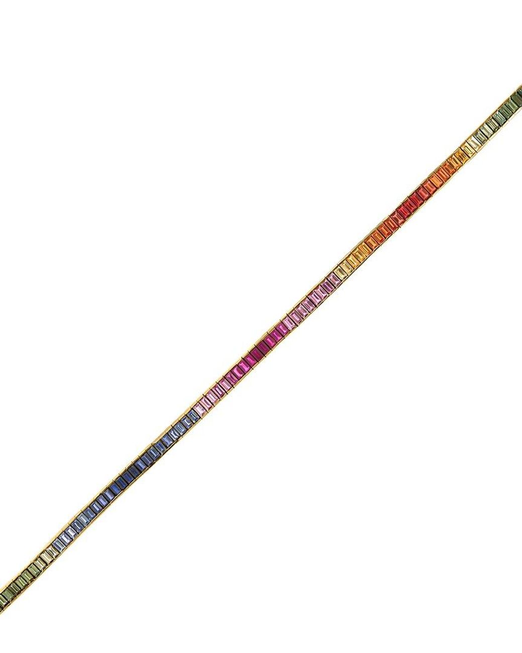 Effy Fine Jewelry Pink 14K 9.32 Ct. Tw. Multi Sapphire Bracelet
