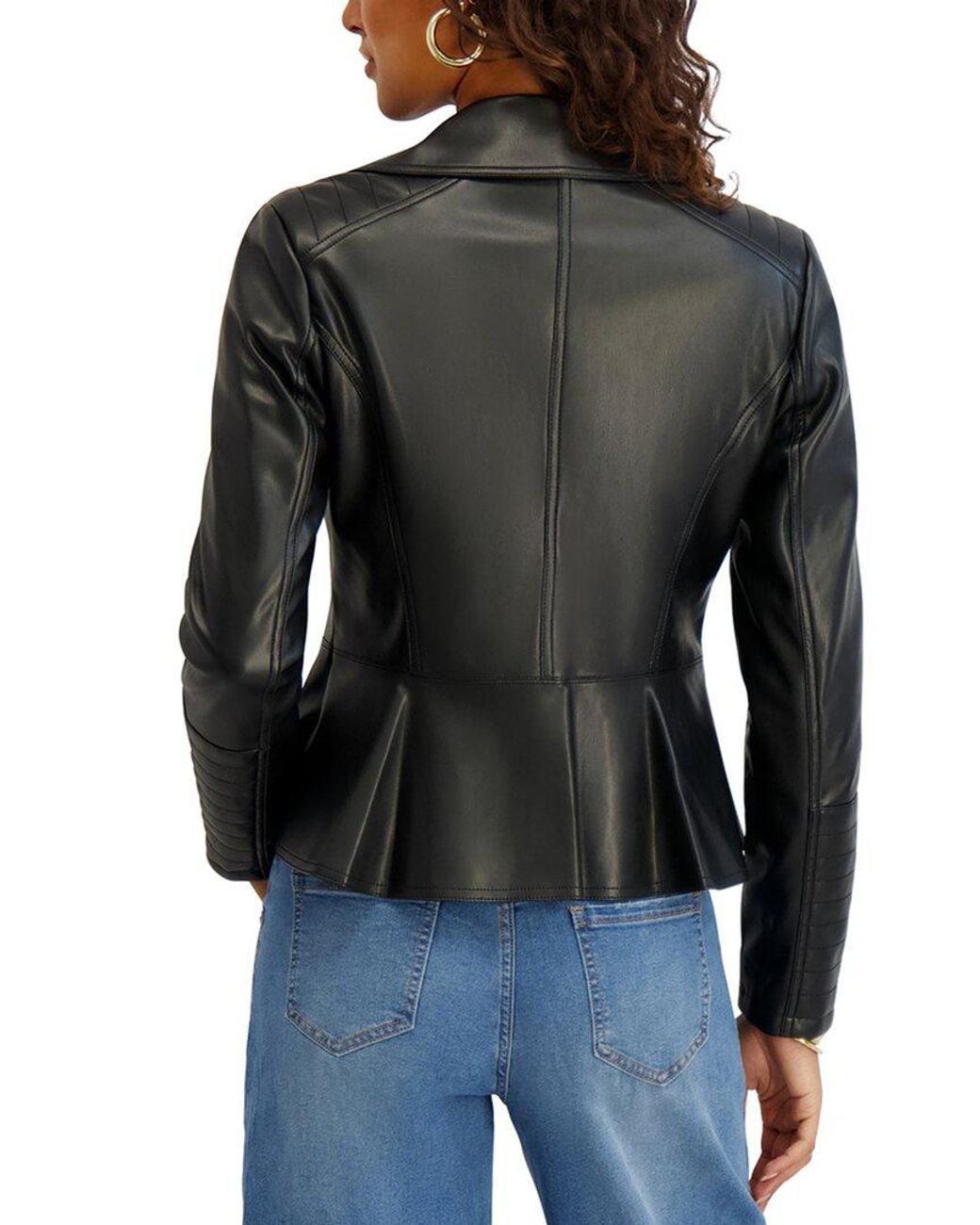 Kensie Black Faux Leather Moto Jacket