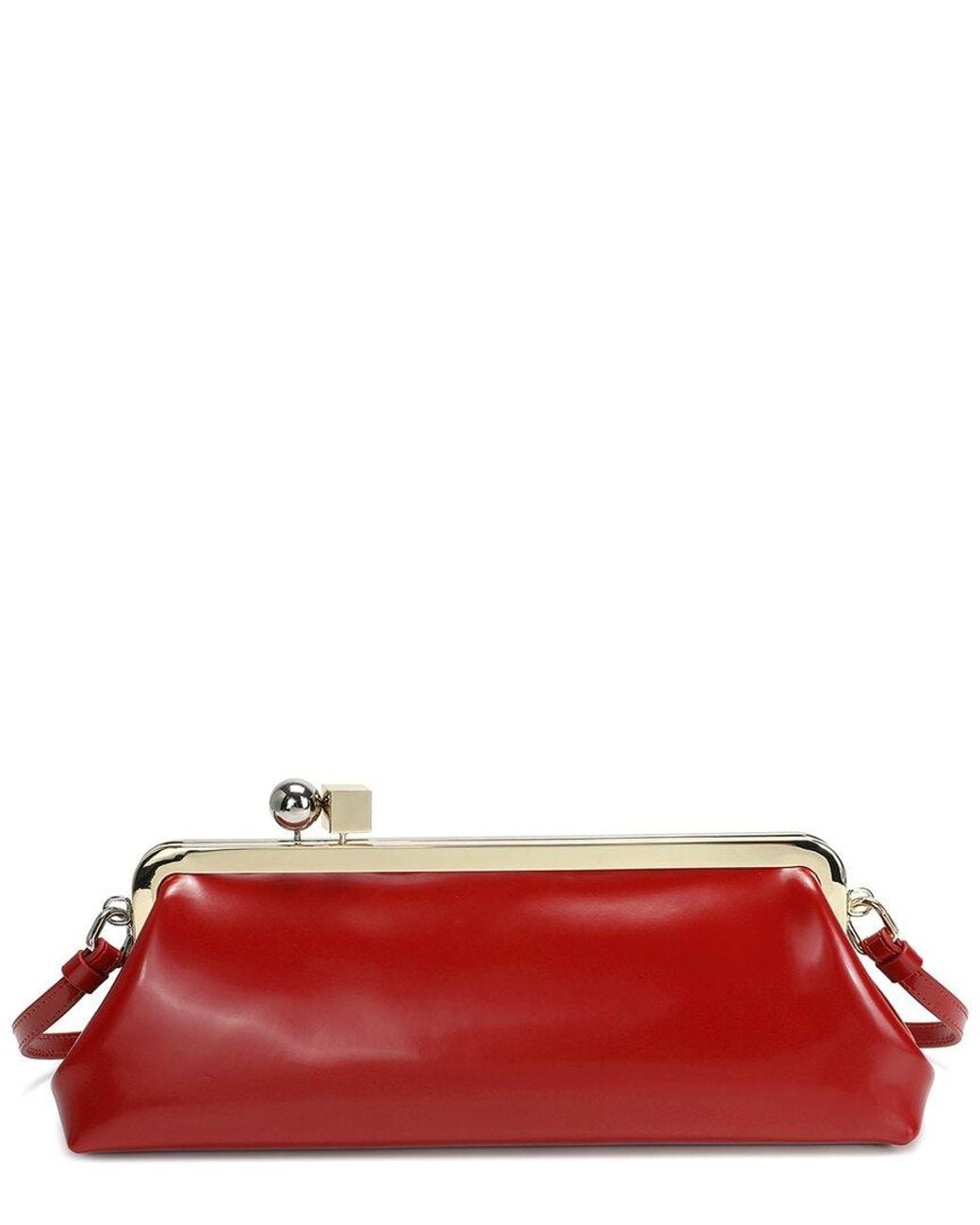 Tiffany & Fred Paris Red Frame Leather Shoulder Bag